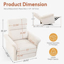 Manual Rocker Recliner Chair with Glider Motion for Nursery, 160° Recline & Wide Armrests - Overstuffed Snowflake Fleece Nursery Chair for Small Spaces, Living Room, Bedroom by TinyTreasures Baby Boutique
