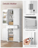 VASAGLE Pantry Cabinet, 71.7-Inch High Freestanding Tall Cupboard Storage Cabinet with a Drawer, 2 Cabinets, 4 Adjustable Shelves, 6 Door Shelves, for Living Room, Kitchen, White UBBC561P31V2 by CozyNest Decor
