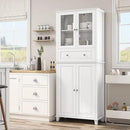 76'' Kitchen Pantry Storage Cabinet, Freestanding Kitchen Cupboard with Large Drawer, Doors, and Adjustable Shelves, Bathroom Storage Cabinet for Dining Room, Living Room, Laundry, White by CozyNest Decor