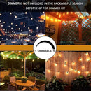 Svater Outdoor String Lights 150FT, E26 Socket, 48pcs S14 Shatterpoof Bulbs, 1 Watt Dimmable 2700K Warm White, IP65 Waterproof Commercial Grade Patio Lights（3 Pack X 50FT） by GreenHaven Gardens
