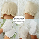 Newborn Mittens No Scratch 100% Cotton Mitts Boy Girl baby mittens 0-6 months 6 Pack by TinyTreasures Baby Boutique