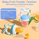 WAJIAYON Baby Fruit Feeder Pacifier | 2 Infant Food Feeder Pacifier & Baby Food Dispensing Spoon | Mesh Fresh Fruit Teethers for Babies Teething Feeders | Shower Gifts for Boys and Girls (Blue) by TinyTreasures Baby Boutique