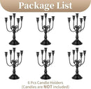 Sziqiqi Candelabra Candles Holder Centerpieces - Black Candlestick Holders Bulk for Halloween Vintage Tabletop Candelabras for Party Events Holiday, 6 Pieces by CozyNest Decor
