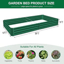 Land Guard 2 Pack 8×4×1ft Galvanized Metal Raised Garden Bed, Metal Planter Kit Box Outdoor for Deep-Rooted Vegetables, Flowers, Green and Herbs (Green) by CozyNest Decor