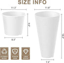 Kante Tall Round Planter Set of 2, 18 Inch Tall Decorative Planter Pots for Outdoor Indoor Garden Patio Front Porch (White) by GreenHaven Gardens