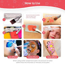 Pintada 42 Color Face Painting Kit for Kids - Non Toxic Water Activated Face Paint Palette With Stencils, Brush, Gems. For Carnival, Halloween, Costume Makeup and Any Creative Activity with Kids by TinyTreasures Baby Boutique
