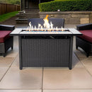 Tirana Propane Fire Pit Table 45" Outdoor Firepit 50,000 BTU Firepits for Outside with Lava Rocks and Removable Lid Metal Fire Pit Outdoor Fireplace Propane Fire Pits for Outside CSA Certified by GreenHaven Gardens