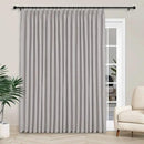 Macochico Extra Wide Full Blackout Linen Curtains for Sliding Door Browish Grey Pinch Pleated Linen Curtains 96 Inches Long for Bedroom Living Room Farmhouse with Tieback 120”Wx96”L 1 Panel by CozyNest Decor