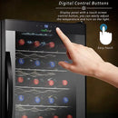 Nutrichef 24 Bottle Wine Fridge | Single Zone Wine Chiller | Adjustable Temperature Control 41°F to 64°F | Ultra Quiet Operation | Wine Cooler For Home & Office | Free Standing 29x16x17 IN by CozyNest Decor