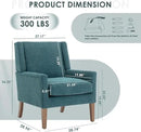 COLAMY Modern Wingback Living Room Chair, Upholstered Fabric Accent Armchair, Single Sofa Chair with Lounge Seat and Wood Legs for Bedroom/Office/Reading Spaces, Teal by CozyNest Decor