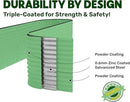 9-in-1 Galvanized Raised Garden Beds Outdoor // 8×2×2.5 ft Modular Planter for Gardening, Vegetables, Flowers // 32" Extra Tall Metal Raised Garden Bed (Light Green) // Patented Design Planter Box by GreenHaven Gardens