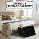 LINMAGCO Storage Ottoman Folding Foot Stool Velvet Foot Rest with Padded Modern Ottoman with Storage for Living Room Puppy Step Stool 17x13x13in(Black) by CozyNest Decor