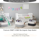 COMFY-HOMI 3-Pack Cotton Rope Woven Basket with Handles for Shelves, Book, Cloth Basket|Dog Toy Basket for Organizingy|13.5" x 11" x 9.5" for Bedroom（White/Grey） by TinyTreasures Baby Boutique