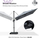 PURPLE LEAF 8 Feet Patio Umbrella Outdoor Cantilever Square Umbrella Aluminum Offset Umbrella with 360-degree Rotation for Garden Deck Pool Patio, Light Grey by GreenHaven Gardens