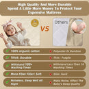 Lofe Organic Cotton Crib Mattress Protector - Top&Side Waterproof, 100% Waterproof Crib Mattress Protector, Breathable Baby Crib Mattress Cover, Toddler Crib Mattress Fitted 52x28x9 in by TinyTreasures Baby Boutique