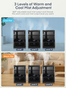 FOHERE Smart Humidifiers for Bedroom, 6L Warm and Cool Mist Quiet Humidifier with 60H Runtime, Humidity Control, Oil Diffuser, Sleep Mode, 12H Timer, Light, Top Fill Ultrasonic for Home Baby Plant by TinyTreasures Baby Boutique