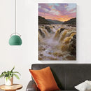 The surging waterfall scenery in the canyon is suitable for posting in the living room bedroom and office landscape posters by CozyNest Decor