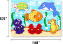 Chunky Puzzles for Toddlers 1-3, Farm, Sea, Zoo Animals Wooden Puzzles, Preschool Early Learning Toy Gift for Kids Ages 1 2 3 Year Old by TinyTreasures Baby Boutique