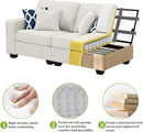 L Lengend Vansen Modular Sectional Sofa U Shaped Couch with Ottoman Modern Reversible Corner Sectional Couch for Living Room (Cream, U Shaped Sofa-4) by CozyNest Decor