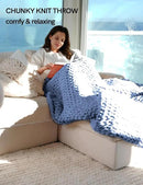 YnM Chunky Throw Blanket, Medium-Weight, Hand Knitted with Chenille Yarn, Skin Friendly, Ventilated and Breathable, Machine Washable, Home Décor Piece for Couch Sofa and Bed (Chambray Blue 60x80 Inch) by CozyNest Decor