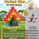 48PCS Magnetic Blocks for Toddlers Toys, Large Magnetic Cube Toy for Sensory STEM Education Preschool Magnet Toys for 3 4 5 6 Year Old Boys and Girls, Compatile with Mine Magnet World by TinyTreasures Baby Boutique