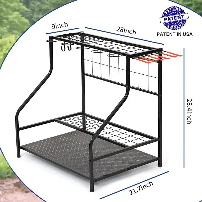 Garden Tool Organizer for Garage, Garden Tool Rack, Up to 58 Long Handled Tools, Yard Tool Holder for Garage, Shed, Outdoor, Tool Stand, Black (Garden Tool Rack), photo 7 of 7