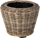 Rattan Kobo Indoor Outdoor Planter Basket with Plastic Pot X Large 12 Gallon Soil Capacity by CozyNest Decor