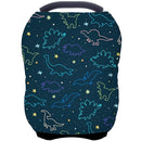 Car Seat Covers Canopy Cover - Multi-use Cover Carseat Canopy, Breathable Breastfeeding Cover, Car Seat Covers for Bbies, Boys & Girls Shower Gifts (Dark Blue Dinosaur) by TinyTreasures Baby Boutique