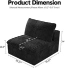 Ottoman, Modular Sectional Sofa,Cushion Covers Removable, Minimalist Couch for Modern Living Room Sofa Sets for Office House,Bedroom and Apartment,No Assembly Required,Black by CozyNest Decor