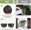 Hanging Planters for Outdoor Indoor Plants, 2 Pack 12 Inch Hanging Basket Plants Outdoor, Self Watering Hanging Planter with Plant Hanger for Garden Home Decoration (Black) by GreenHaven Gardens