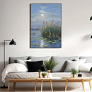 Landscape poster artwork art poster natural landscape painting reed marsh under the moonlight suitable for living room bedroom home wall by CozyNest Decor