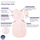 Nested Bean Air 6-in-1 Adaptable Baby Sleep Sack - Unweighted - Comfort & Safety for Natural Sleep, Preferred Arm Position Reduces Startle Reflex, Better for Baby, NB (7-13lbs) Soft Pink by TinyTreasures Baby Boutique