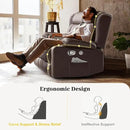 RV Loveseat Recliner Sofa, PU Leather RV Reclining Loveseat with USB Charge Ports, Cup Holders, 2 Seater Manual Pull Tab Recliner Sofa Couches for Living Room/RV, Brown by CozyNest Decor