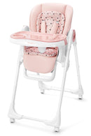 Foldable High Chair with Soft Cushion, High Chairs for Babies and Toddlers, Height Adjustable Feeding Chair, Adjustable Backrest and Footrest, Lockable Wheels, Star Pink by TinyTreasures Baby Boutique