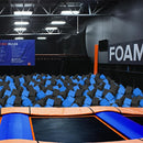 Foam Pit Cubes, 24 PCS 5 Inches Gymnastics Foam Blocks Trampoline Blocks, Multi-Sport Protective Padding for Gymnastics, Trampoline, Parkour, Skate Parks & BMX - Black & Dark Blue by TinyTreasures Baby Boutique