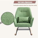 Rocking Chair with Ottoman and Pillow, Glider Rocker Chair, Accent Arm Chair Lounger for Living Room/Bedroom/Nursery, High Back, Solid Hardwood Base, Green by TinyTreasures Baby Boutique