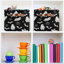 Collapsible Storage Basket Bin Happy Halloween Organizer Cube with Handle, Canvas, Black by TinyTreasures Baby Boutique