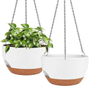 Hanging Planters for Outdoor Indoor Plants, 2 Pack 12 Inch Hanging Basket Plants Outdoor, Self Watering Hanging Planter with Plant Hanger for Garden Home Decoration (White) by GreenHaven Gardens