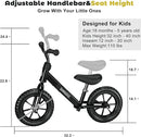 Toddler Balance Bike Toys for 2 to 5 Year Old Girls Boys Adjustable Seat and Handlebar No-Pedal Training Bike Best Gifts for Kids by TinyTreasures Baby Boutique