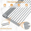 LEMIKKLE Roll Up Dish Drying Rack 17" x 13", Over The Sink Dish Drainer Rack, Foldable Sink Drying Rack, Anti-Slip Silicone Wrapped Dish Drainer for Kitchen Counter (Grey 17" x 13") by CozyNest Decor