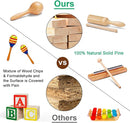 LOOIKOOS Toddler Musical Instruments Montessori Natural Wooden Percussion Instruments for Kids Preschool Educational Musical Toys Set for Boys and Girls with Storage Bag by TinyTreasures Baby Boutique