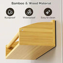 2 Pack Magnetic Spick Rack for Refrigerator, Fridge Organizer Shelf, Bamboo Wood by CozyNest Decor