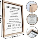 Christian Wooden Wall Sign, Decorative Signs for Home Decor, Religious Artwork, Bible Verse Decoration, Framed Wall Plaque Sign 15 * 11.5 inches, For I am Persuade by CozyNest Decor