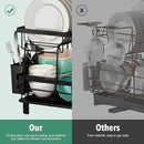 MOUKABAL Dish Drying Rack, 2 Tier Dish Rack, Large Dish Racks for Kitchen Counter, Dish Drainer with Removable Utensil Holder, Drainboard (Black) by CozyNest Decor