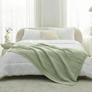 Amélie Home Chenille Knit Throw Blanket for Couch, Chevron Texture Decorative Soft Blanket for Sofa, Bed & Chair, 50"x60", Sage Green by CozyNest Decor