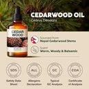 Kukka Cedarwood Essential Oil for Hair Skin & Diffuser - 4 Fl Oz - 100% Natural Cedarwood Oil for Hair Aromatherapy Soap Making Scent