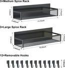 Magnetic Spice Rack for Refrigerator, 6 Pack Magnetic Shelf, Fridge Magnet Organizer with Moveable 12 Hooks, Magnetic Fridge Shelf for Kitchen Organization and Storage (6 Pack) by CozyNest Decor