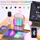 FLUESTON Mini Karaoke Machine for Kids Adults, Portable Bluetooth Speaker with 2 Wireless Microphones, Birthday Kids Gifts Toys for Girls Ages 3, 4, 5, 6, 7, 8, 9,10,11,12+ Years Old by TinyTreasures Baby Boutique