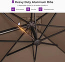 PURPLE LEAF 10' X 13' Patio Cantilever Umbrella Rectangle Umbrella Outdoor with Aluminum Offset Hanging and 360° Rotation for Pool Garden Deck Patio, Taupe by GreenHaven Gardens