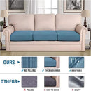 H.VERSAILTEX Super Stretch Individual Seat Cushion Covers Sofa Covers Slipcover Sets Thick Jacquard Textured Twill Fabric (3 Piece, Dusty Blue) by CozyNest Decor